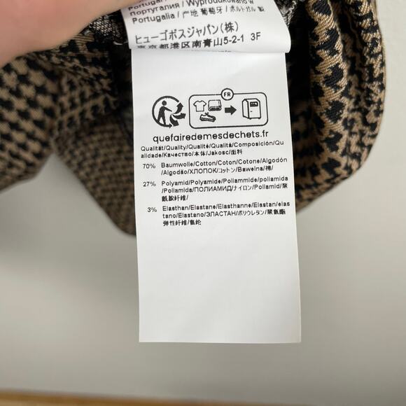 Hugo Boss Dixetta Sheath Midi Dress Brown Black Houndstooth US 8 Short Sleeve - Picture 13 of 16